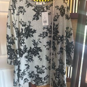 Kim Rogers Black and Gray Floral Top